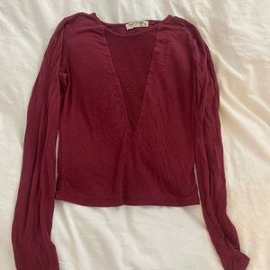 Wine color cutout top
